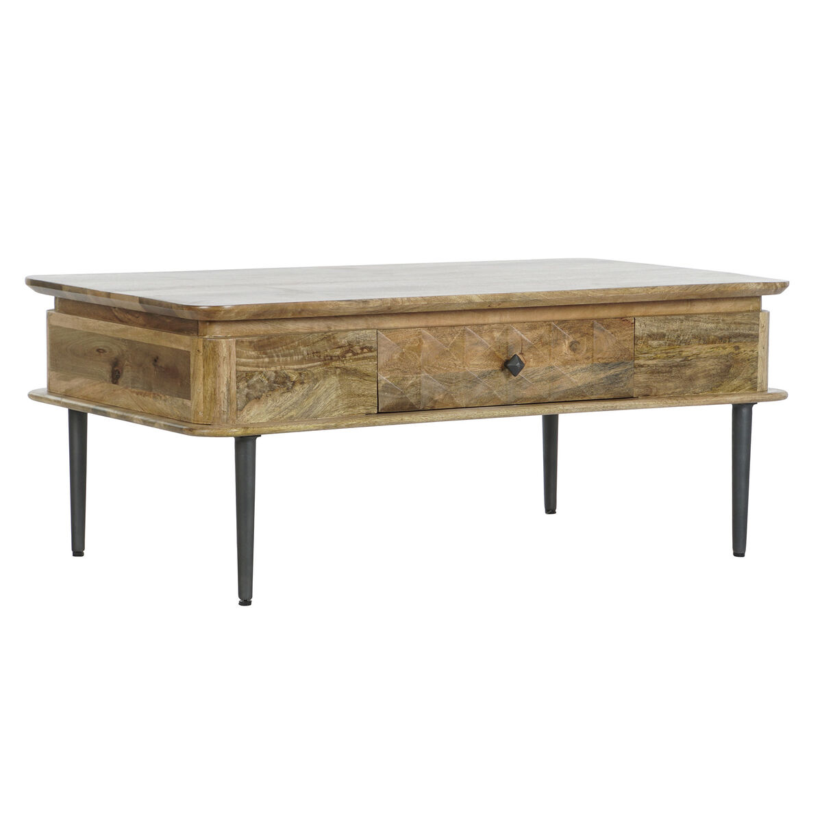 Mesa de Centro DKD Home Decor 116 x 60 x 46 cm Metal Aluminio Madera de mango 1 S3044250_0