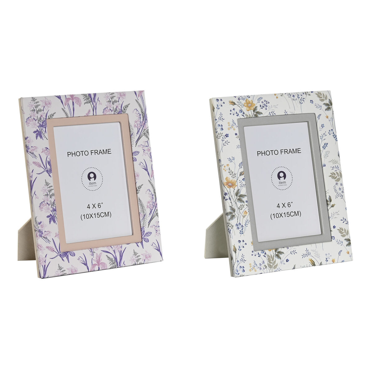 Marco de Fotos DKD Home Decor Blanco Gris Lila Rosa claro Aluminio (2 Unidades) 4 S3043935_3