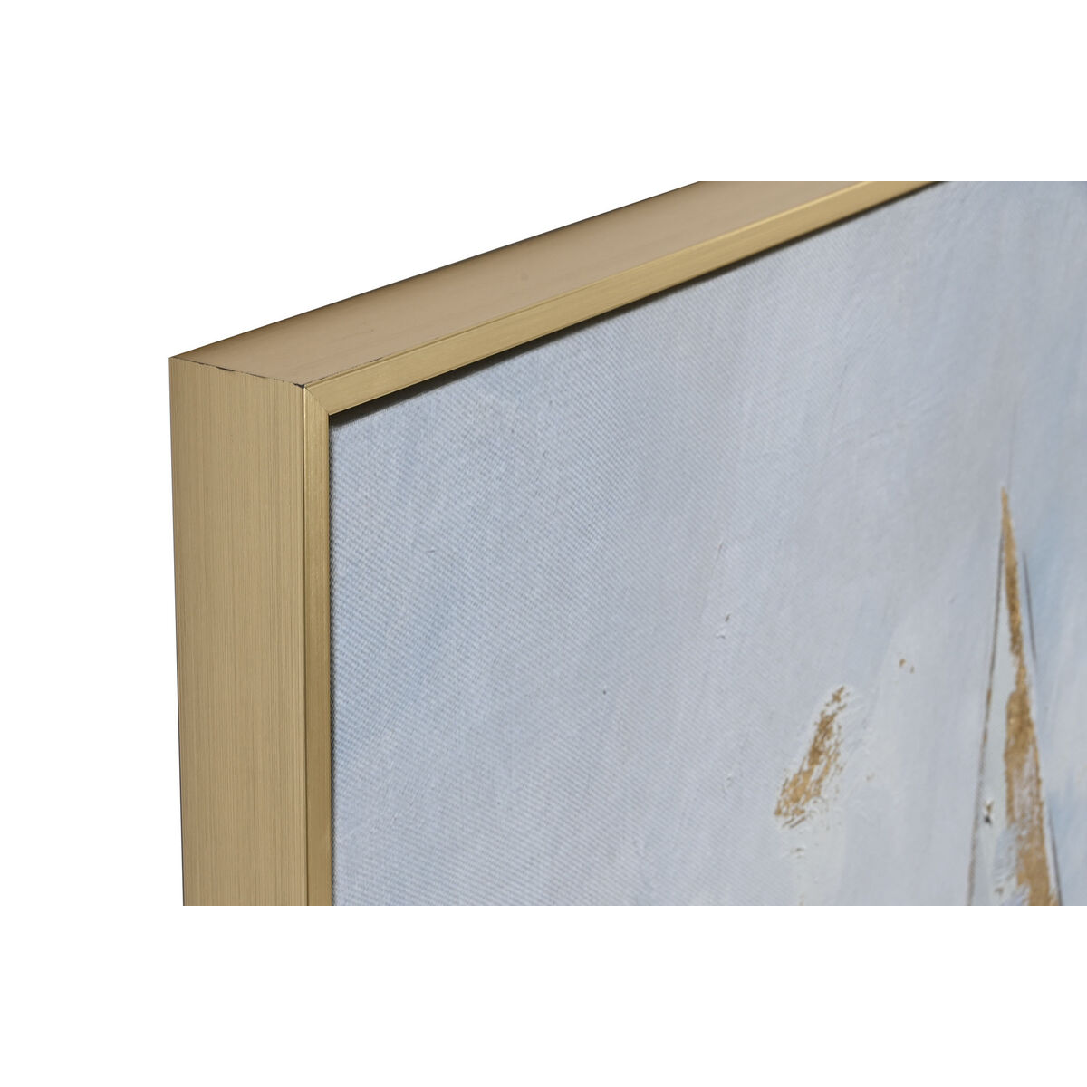 Lienzo Home ESPRIT Gris Turquesa Dorado Veleros Mediterráneo (2 Unidades) 2 S3053316_1