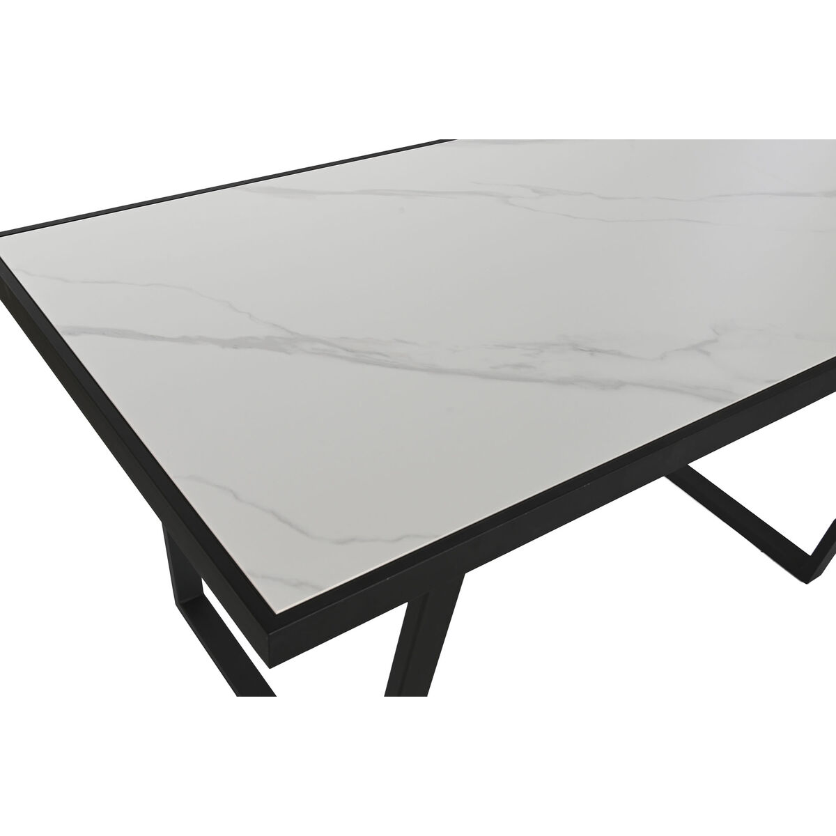 Mesa de Comedor Home ESPRIT Blanco Negro Metal 150 x 80 x 75 cm 2 S3054110_1