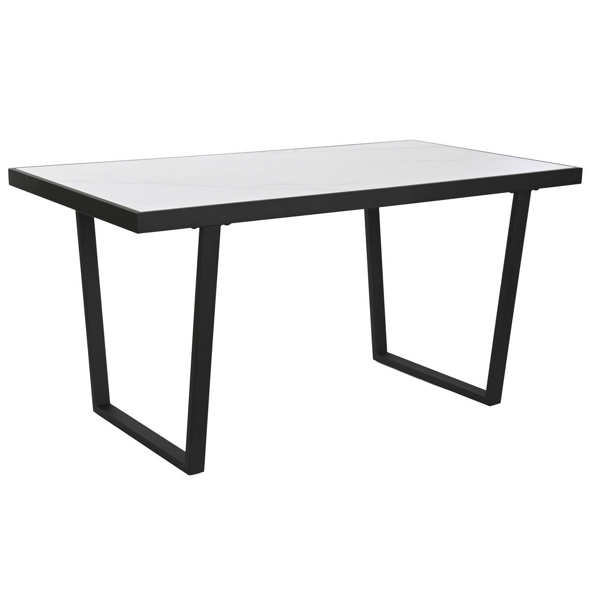 Mesa de Comedor Home ESPRIT Blanco Negro Metal 150 x 80 x 75 cm 1 S3054110_0