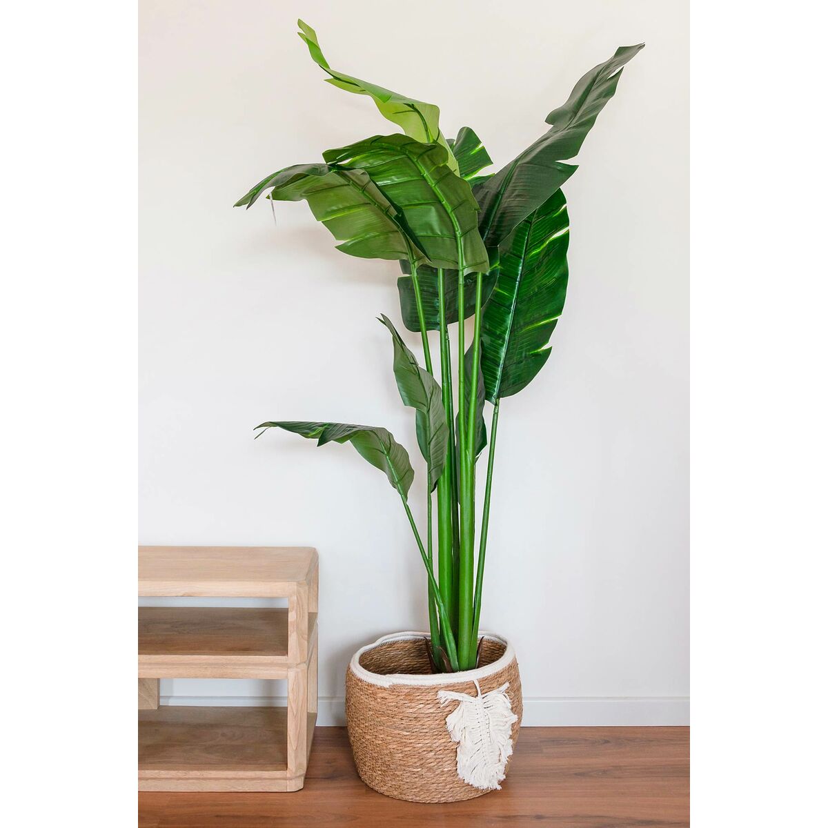 Cesta Decorativa Home ESPRIT Crema Natural Boho 33 x 33 x 27 cm (3 Piezas) 2 S3055760_1