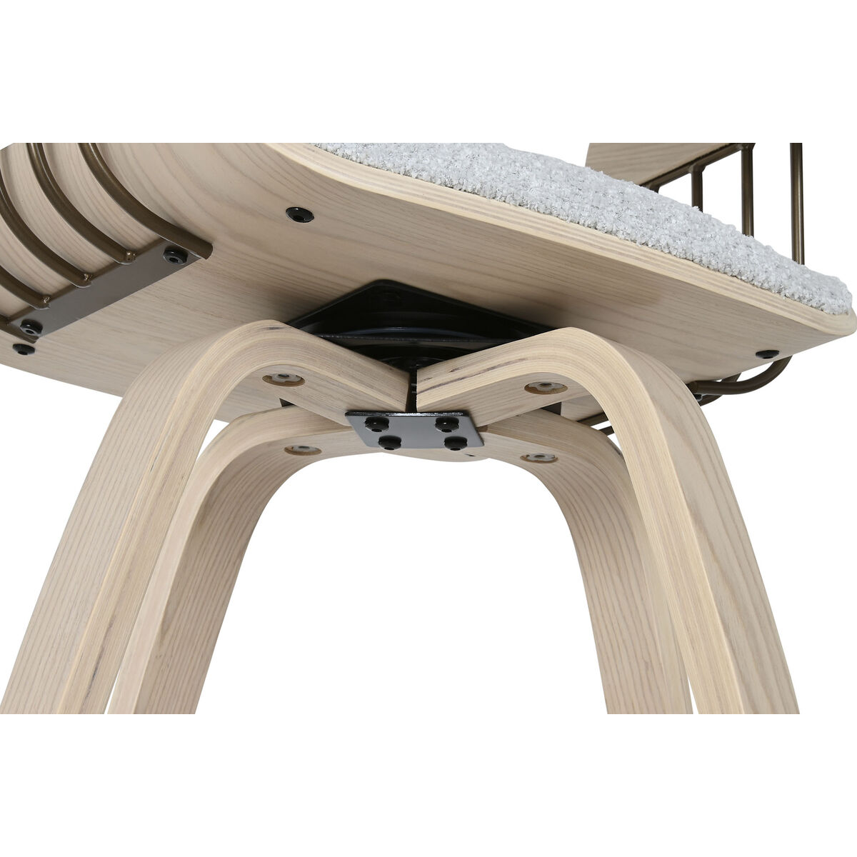 Silla de Comedor Home ESPRIT Gris Poliéster Madera 51 x 55 x 91 cm 6 S3058043_5