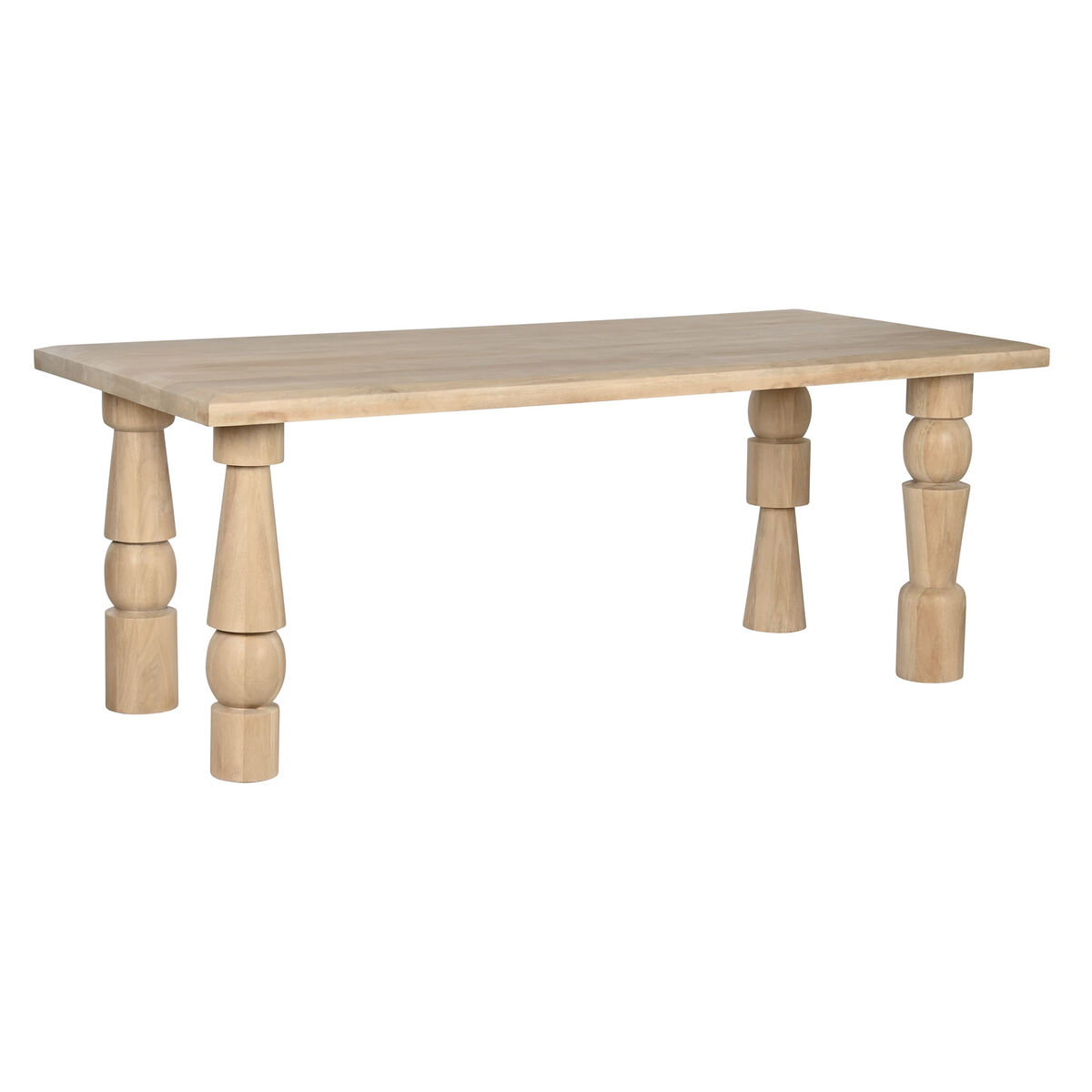Mesa de Comedor Home ESPRIT Natural Madera de mango 200 x 90 x 76 cm 1 S3057157_0