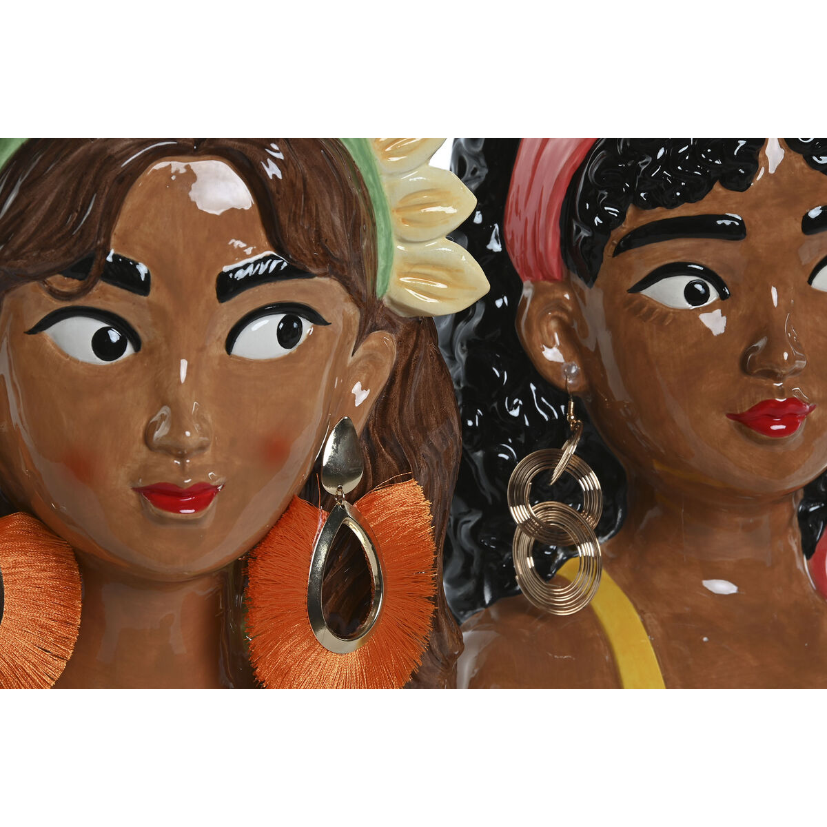 Macetero Home ESPRIT Multicolor Tropical 21 x 16 x 25 cm (2 Unidades) 2 S3057501_1