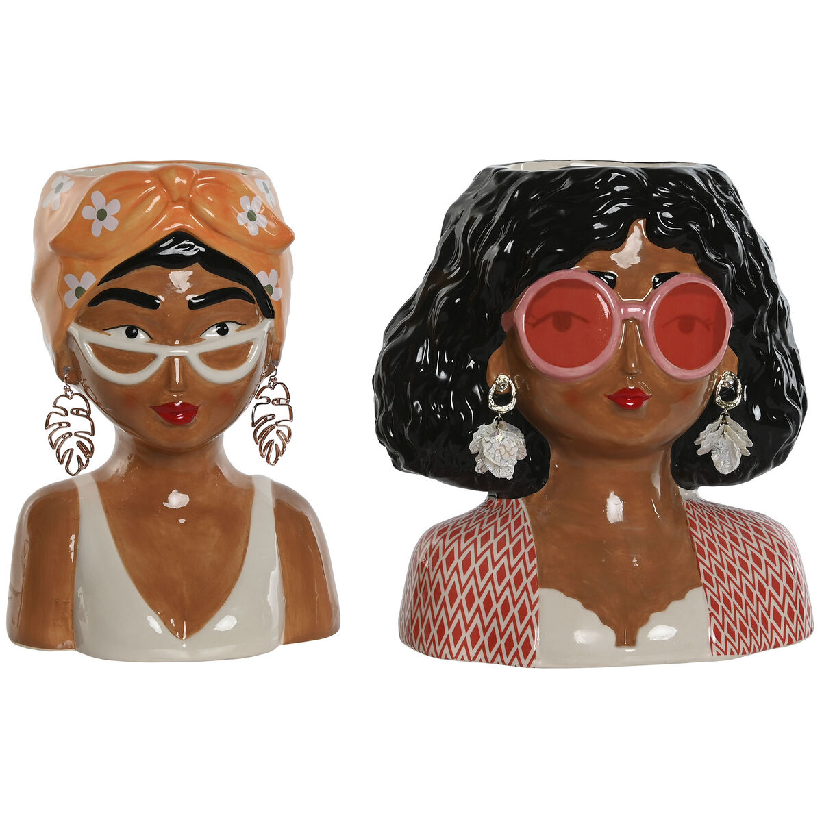 Macetero Home ESPRIT Multicolor 16 x 13 x 24 cm (2 Unidades) 1 S3057503_0