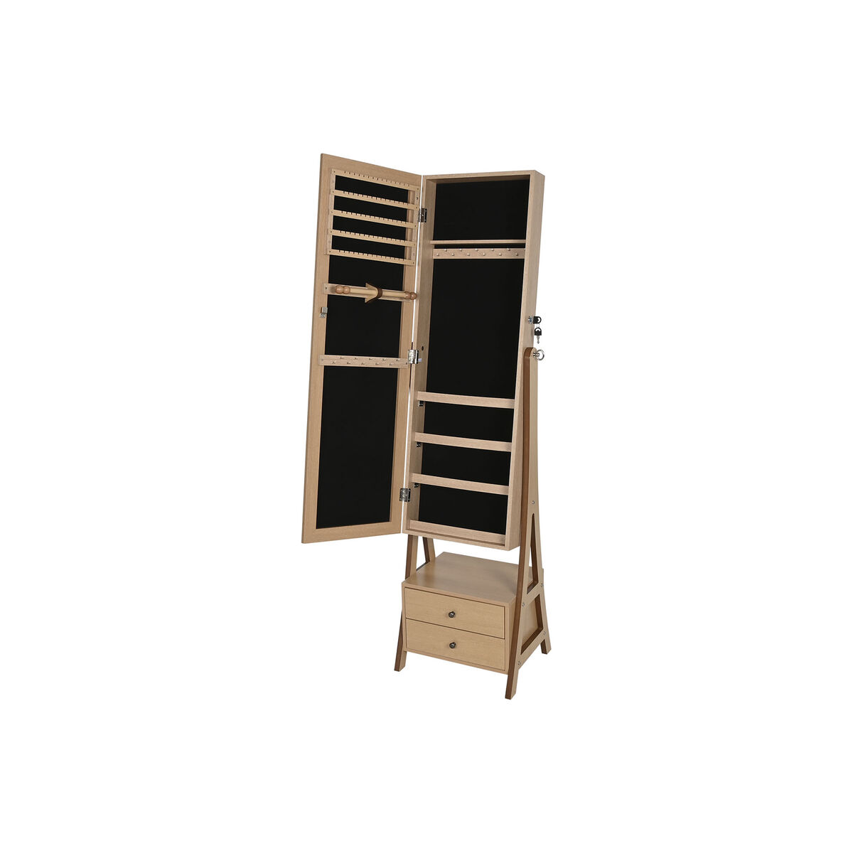 Joyero de Pie Home ESPRIT Natural Madera MDF 40 x 36 x 154 cm 3 S3059717_2