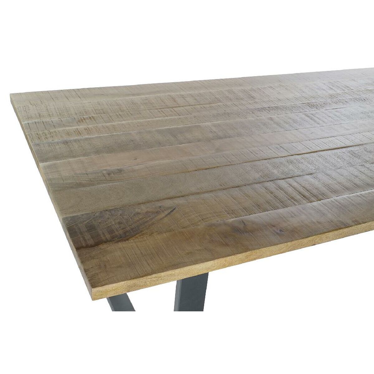 Mesa de Comedor Home ESPRIT Negro Natural Metal Madera de mango 200 x 100 x 76 cm 3 S3059814_2