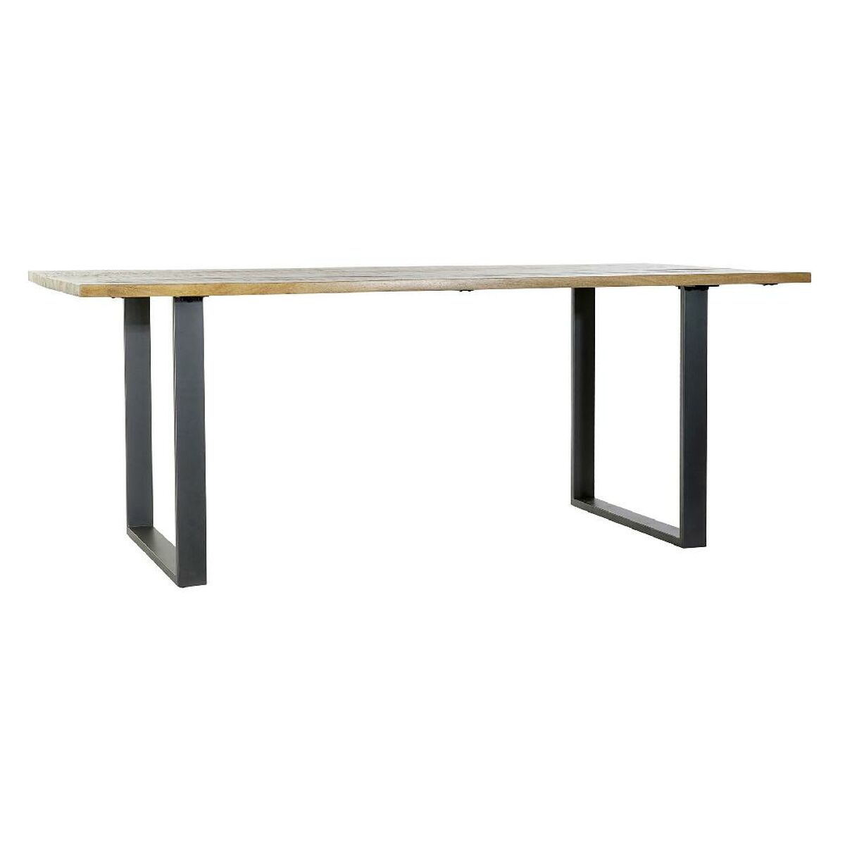 Mesa de Comedor Home ESPRIT Negro Natural Metal Madera de mango 200 x 100 x 76 cm 1 S3059814_0