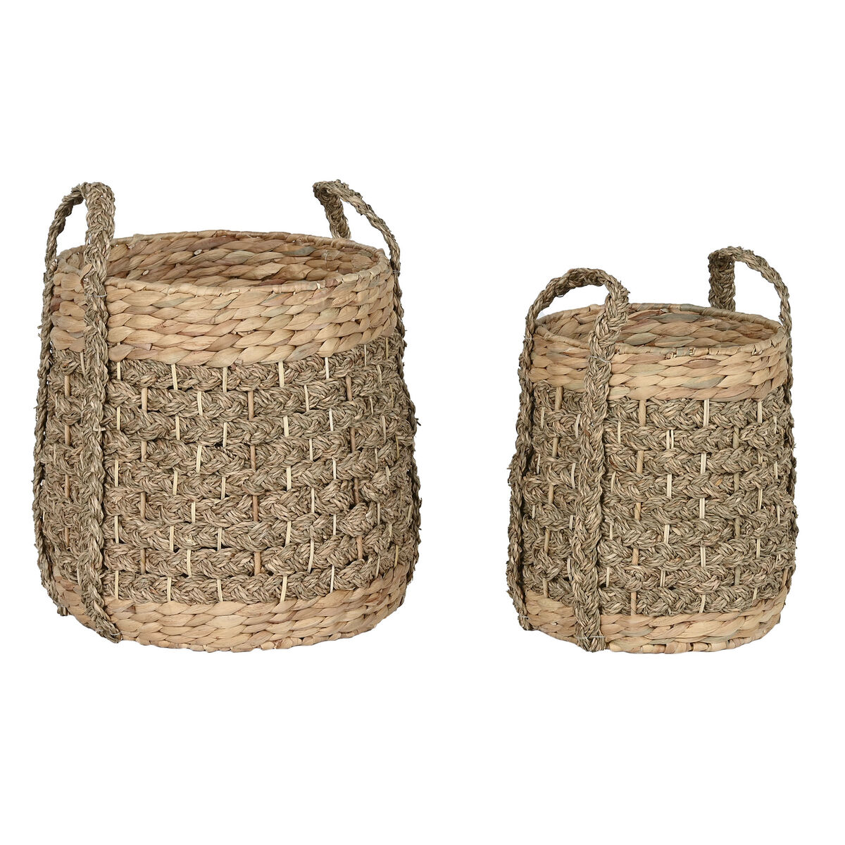 Cesta Decorativa Home ESPRIT Natural Tropical 35 x 35 x 45 cm (2 Piezas) 1 S3058551_0