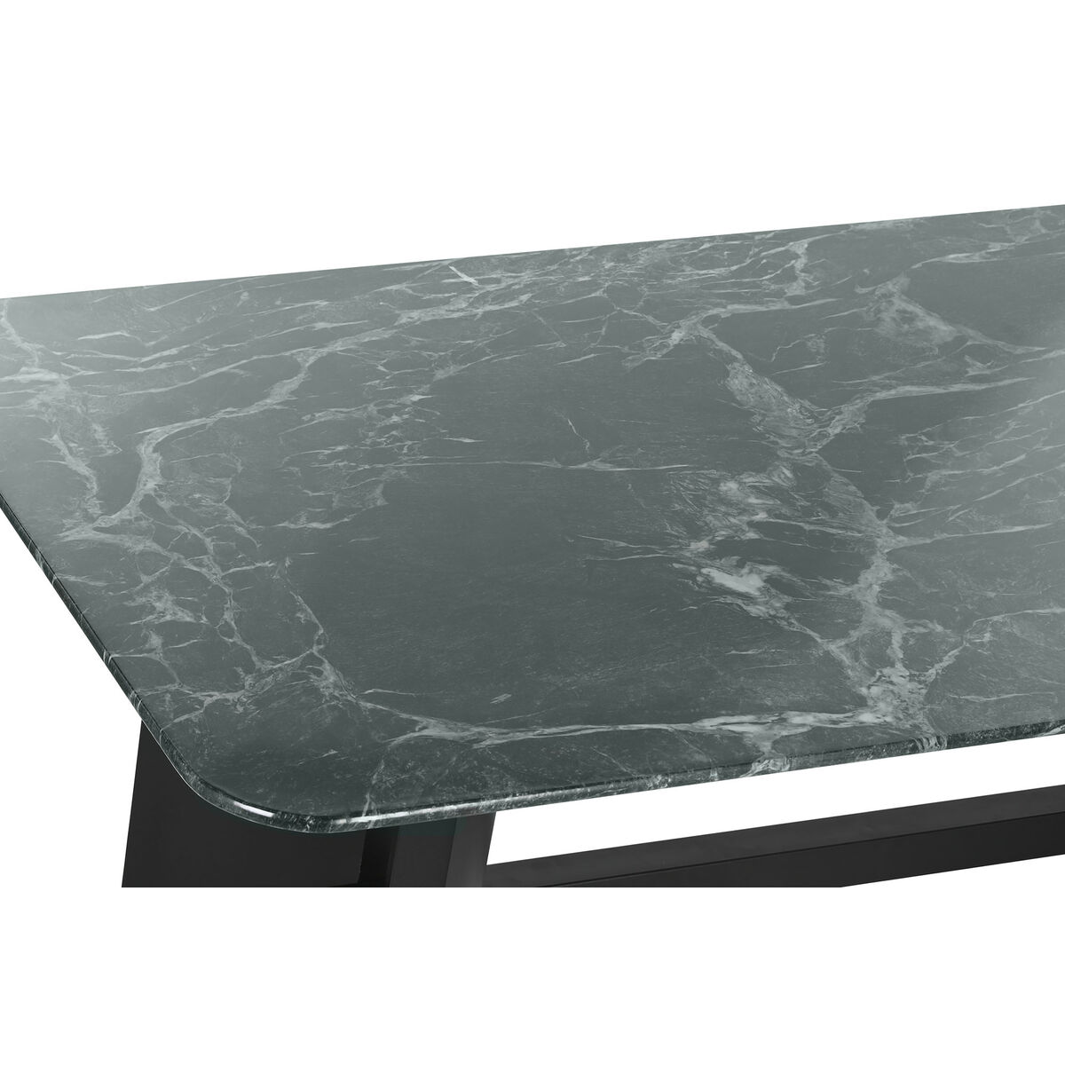 Mesa de Comedor Home ESPRIT Negro Verde Metal Cristal Templado 200 x 100 x 76 cm 2 S3059023_1