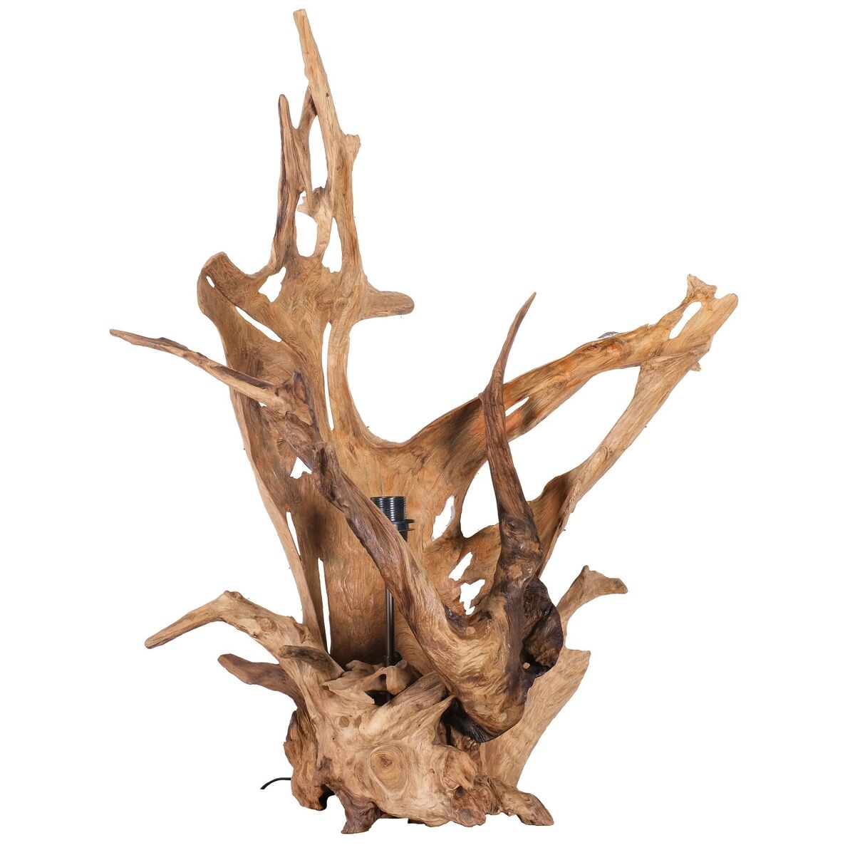 Lámpara de mesa Home ESPRIT Hierro madera de teca 30 X 55 X 80 cm 2 S3059194_1