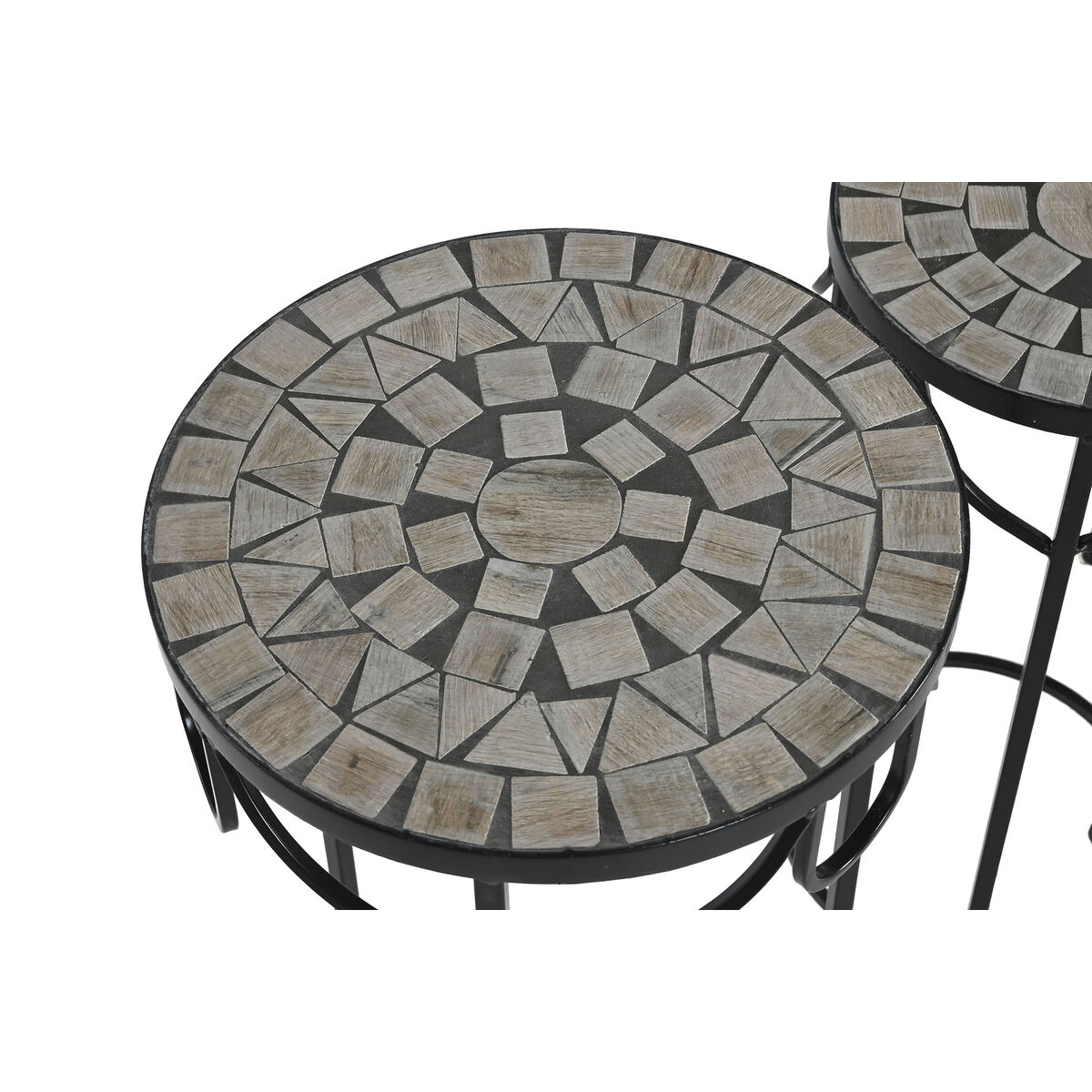 Juego de 3 mesas Home ESPRIT Negro 30 x 30 x 69 cm (3 Piezas) 2 S3060189_1