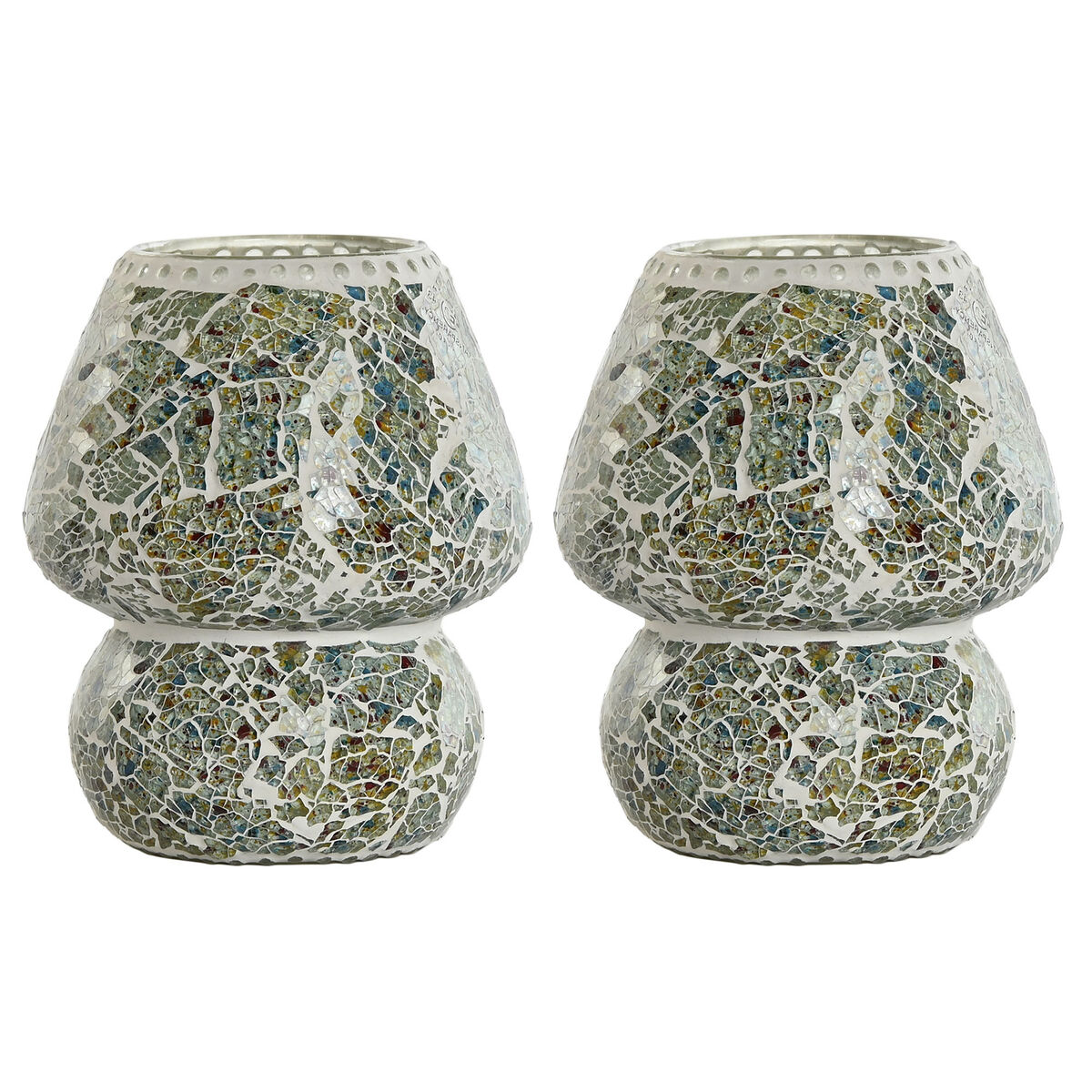 Lámpara de mesa Home ESPRIT Verde Azul cielo 25 W 220 V (2 Unidades) 1 S3060306_0