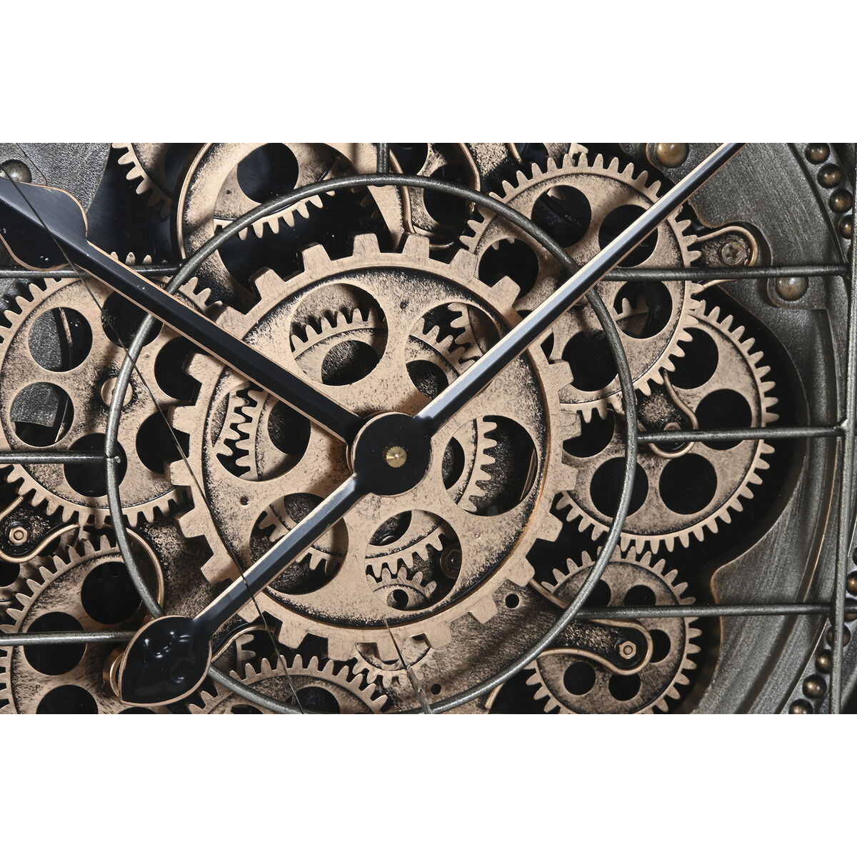 Reloj de Pared Home ESPRIT Dorado Plateado Cristal Hierro Vintage 66,5 x 8,5 x 66,5 cm 3 S3060566_2