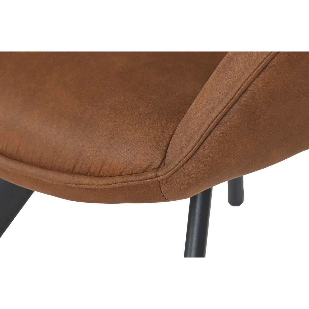 Silla de Comedor Home ESPRIT Negro Camel Metal Microfibra 64 x 67 x 85 cm 67 x 64 x 83 cm 6 S3060624_5