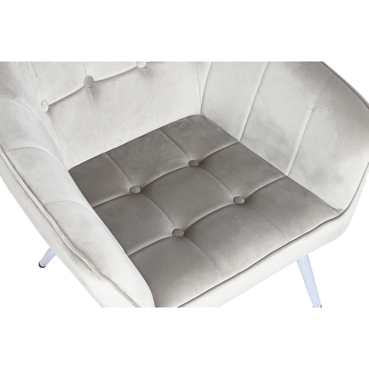 Butaca Home ESPRIT Gris Crema Dorado Plateado Poliéster Metal 74 x 74 x 90 cm 74 x 67 x 90 cm 4 S3060625_3