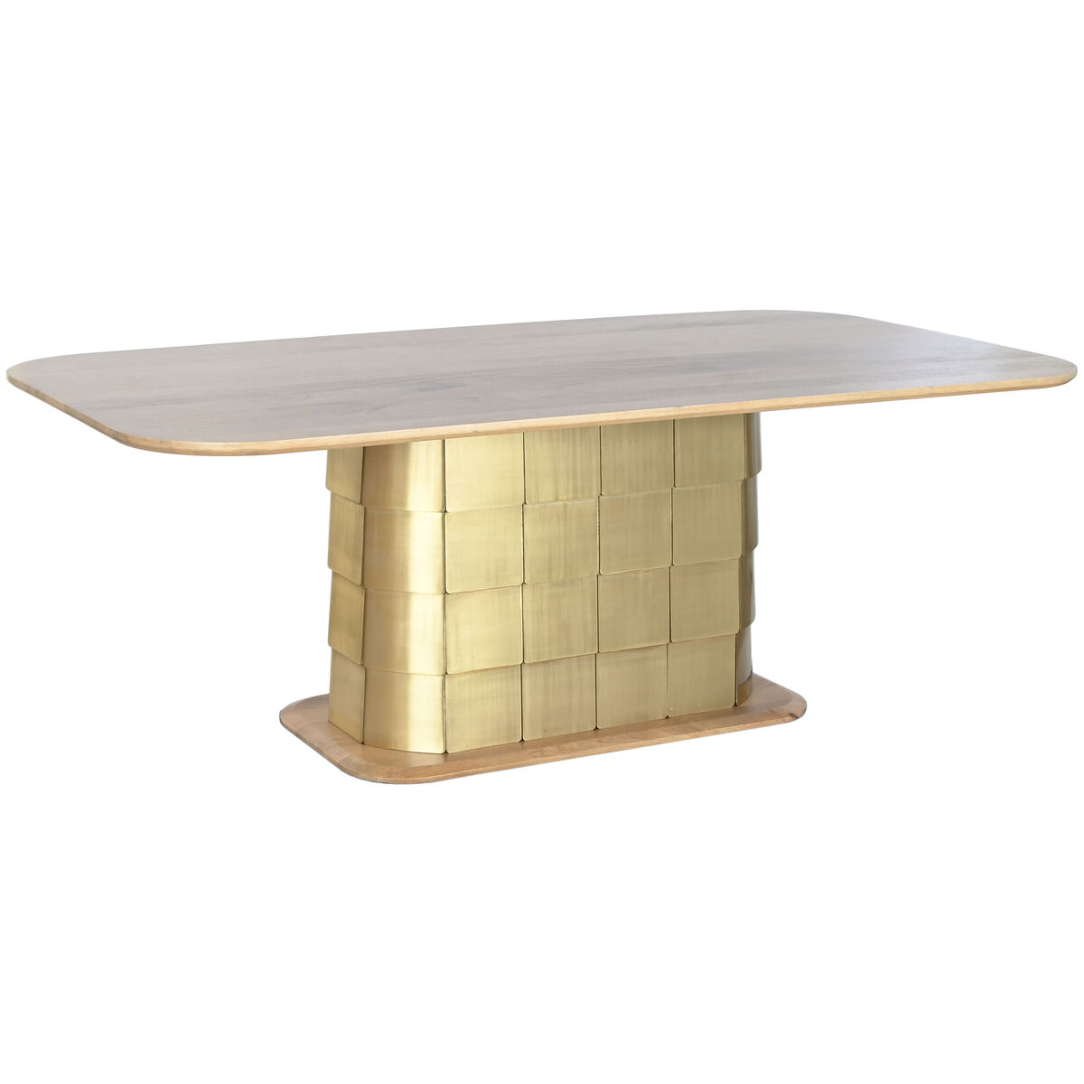 Mesa de Comedor Home ESPRIT Dorado Latón Madera de mango 210 x 110 x 76 cm 1 S3061208_0