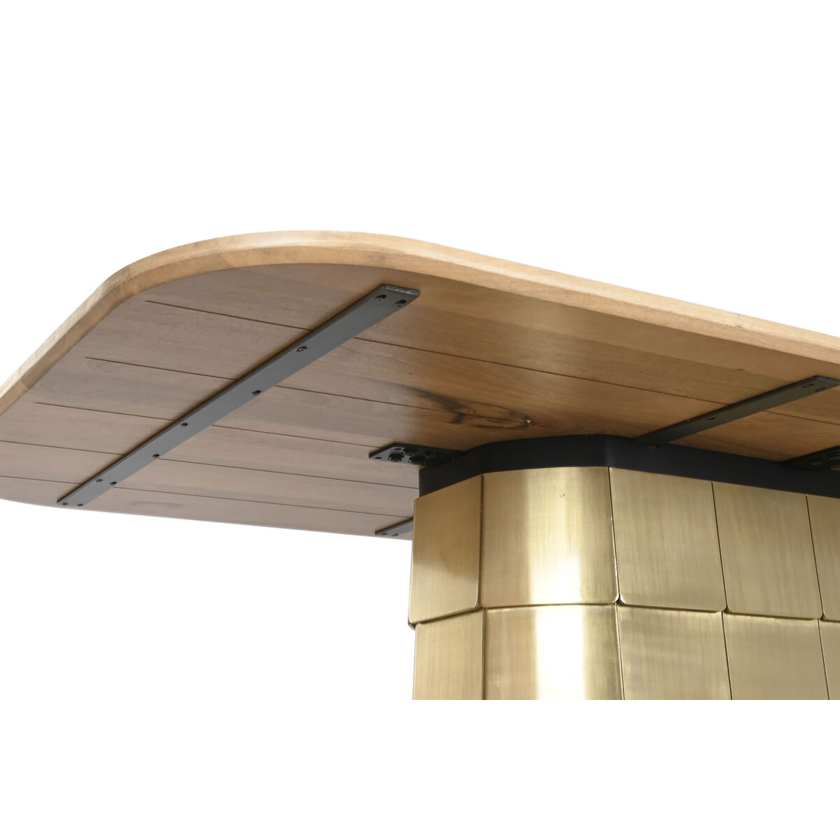 Mesa de Comedor Home ESPRIT Dorado Latón Madera de mango 210 x 110 x 76 cm 4 S3061208_3