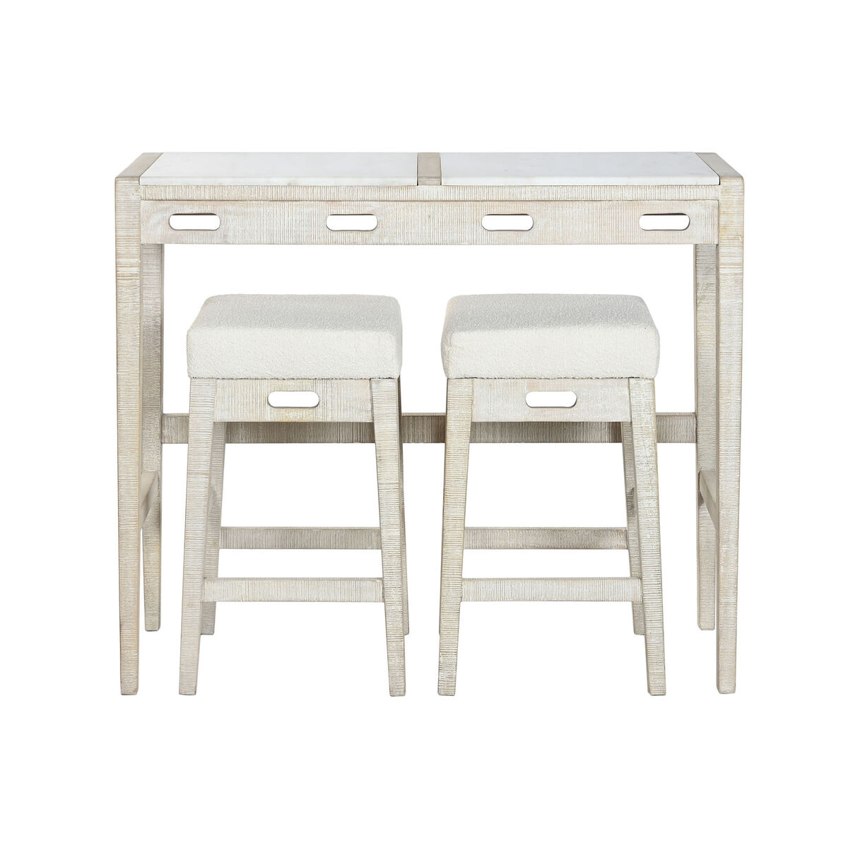 Conjunto de Mesa con Sillas Home ESPRIT Blanco Natural 112 x 40 x 96 cm 8 S3060903_7