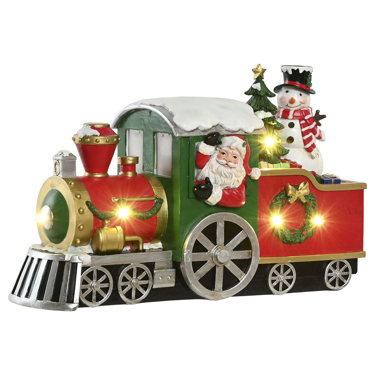 Adorno Navideño Home ESPRIT Rojo Verde Tren 2 S3062562_1