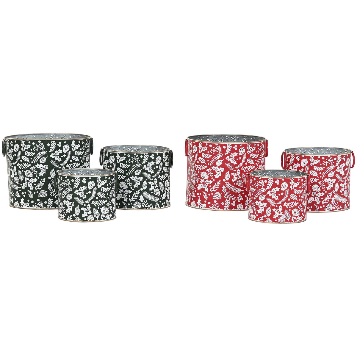 Set Adornos de Navidad Home ESPRIT Rojo Verde Navidad 28,5 x 19,5 x 24 cm (3 Piezas) (2 Unidades) 4 S3062184_3