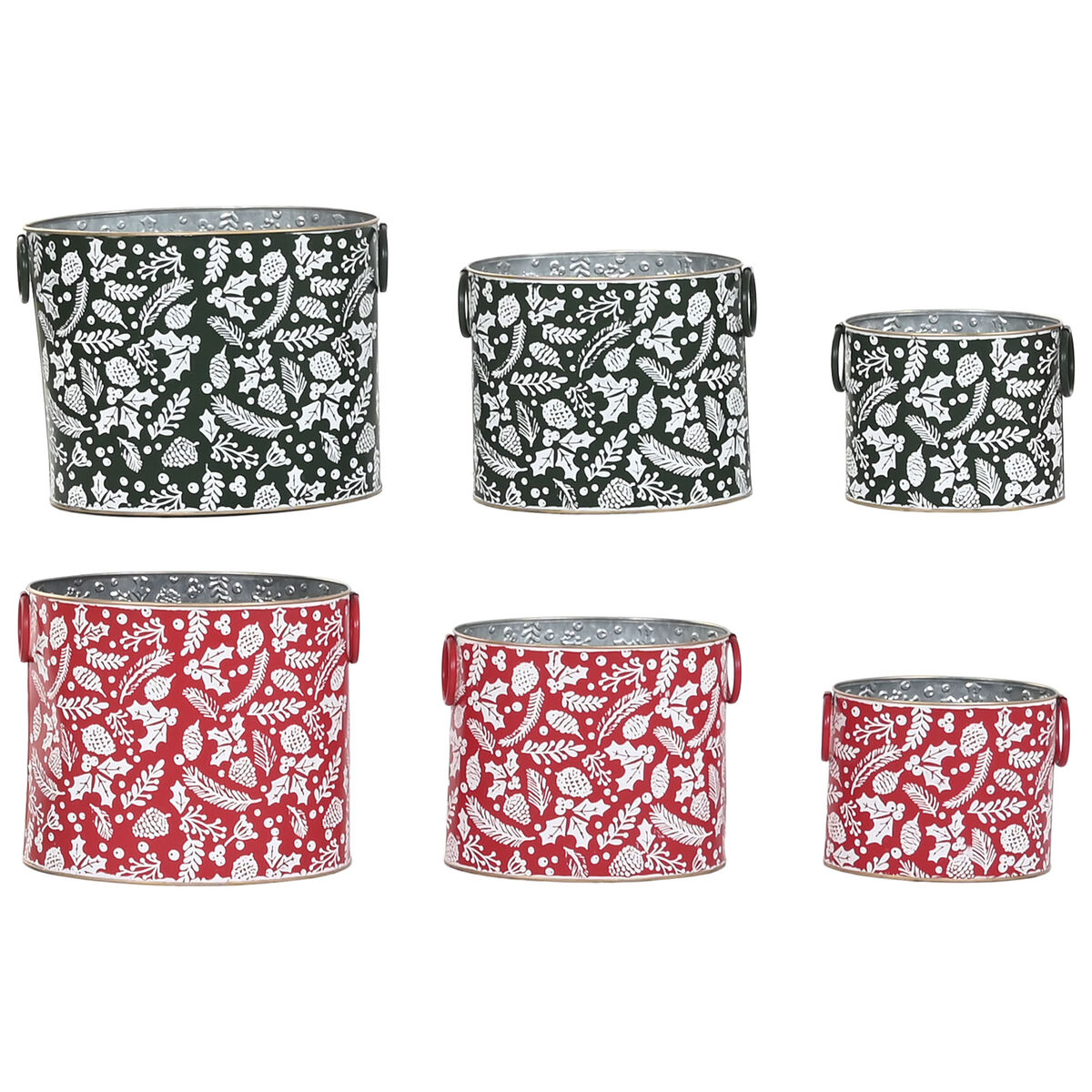 Set Adornos de Navidad Home ESPRIT Rojo Verde Navidad 28,5 x 19,5 x 24 cm (3 Piezas) (2 Unidades) 1 S3062184_0