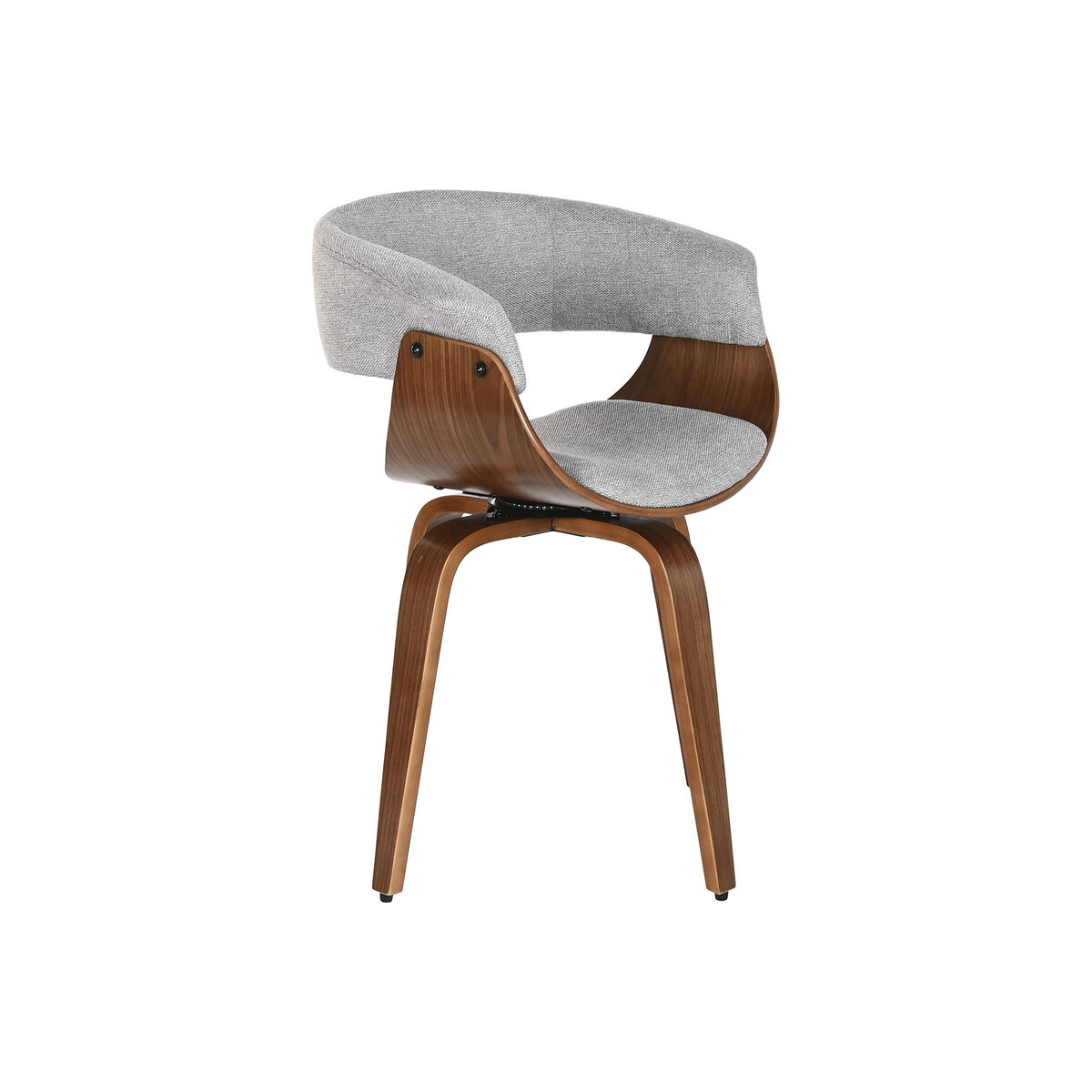 Silla de Comedor Home ESPRIT Marrón Gris Poliéster Nogal Poliuretano 61 x 46 x 78 cm 3 S3061681_2