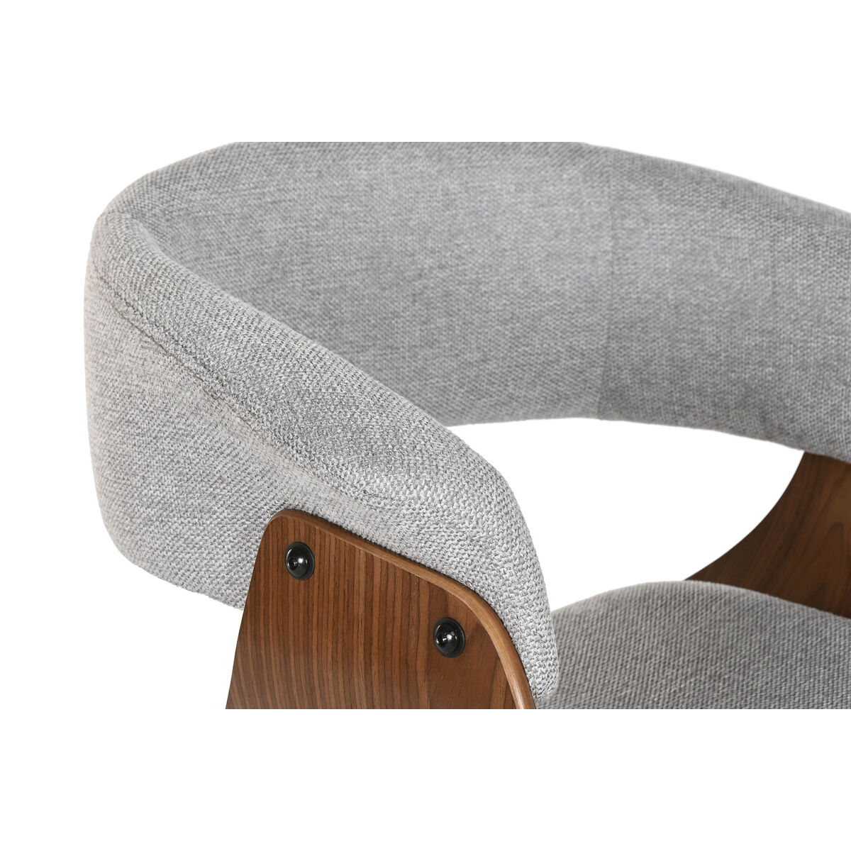 Silla de Comedor Home ESPRIT Marrón Gris Poliéster Nogal Poliuretano 61 x 46 x 78 cm 4 S3061681_3