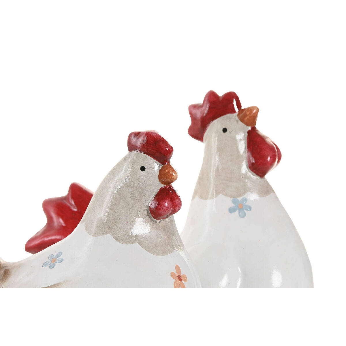 Figura Decorativa Home ESPRIT Blanco Rojo Gallina 14,5 X 23 X 23,5 CM (2 Unidades) 2 S3062092_1