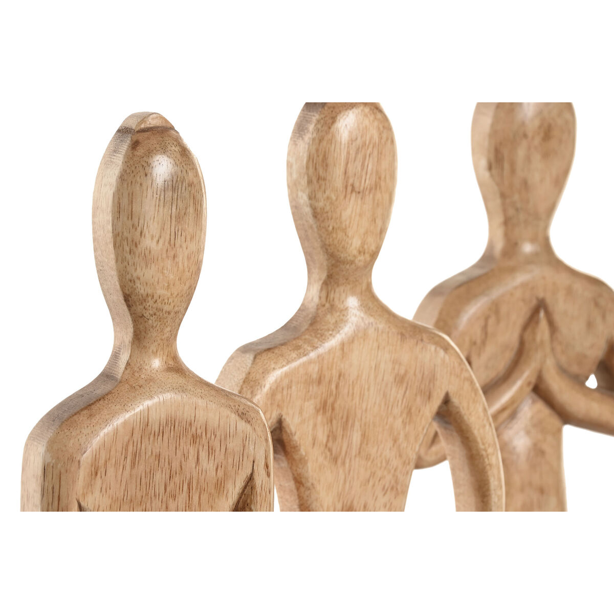 Figura Decorativa Home ESPRIT Marrón claro Natural Yoga Árabe 17,7 X 6 X 28,5 CM (3 Unidades) 2 S3062029_1