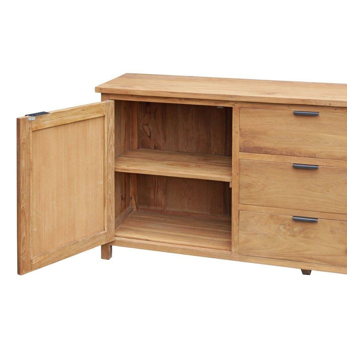 Aparador Home ESPRIT Ratán madera de teca 180 x 50 x 85 cm 3 S3061934_2