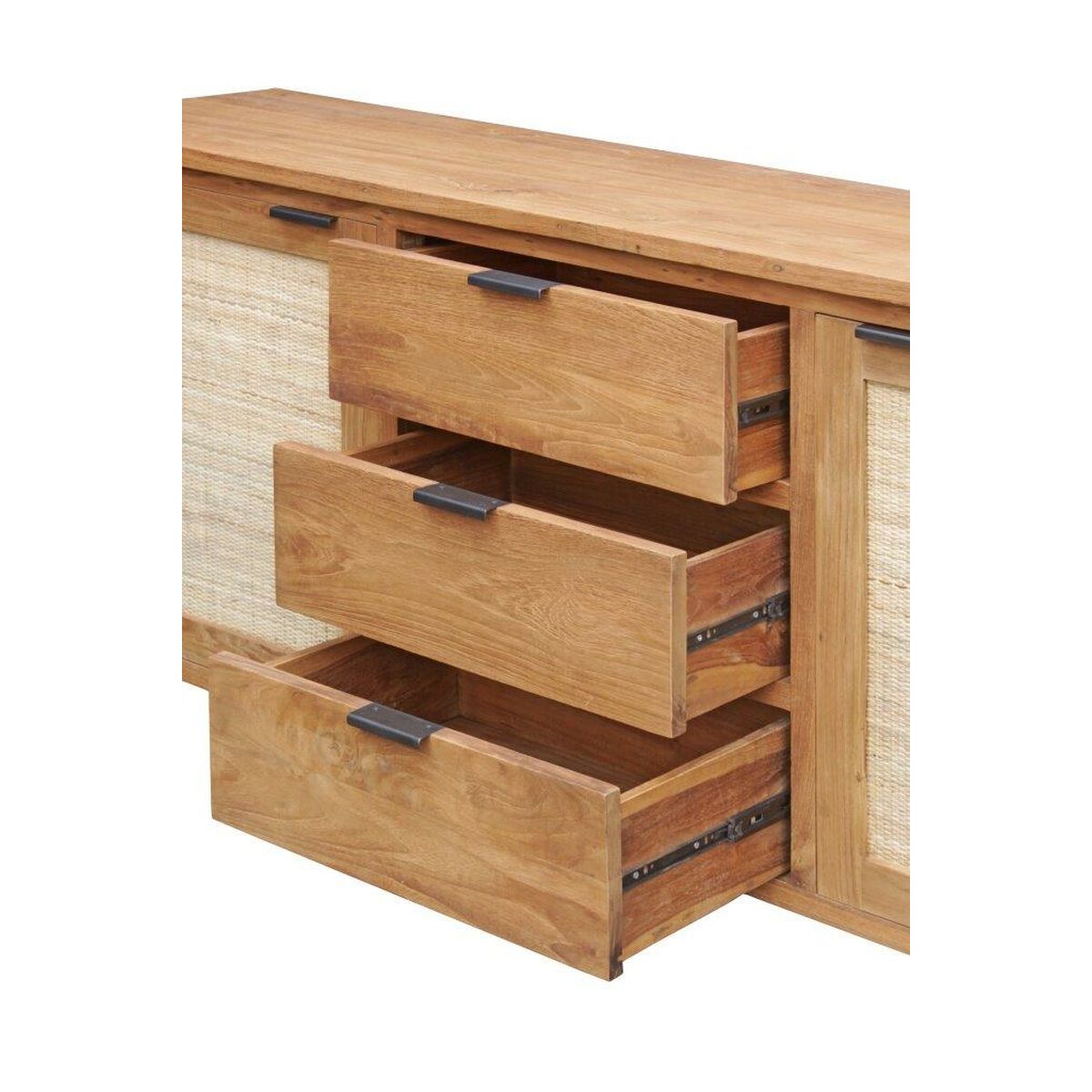 Aparador Home ESPRIT Ratán madera de teca 180 x 50 x 85 cm 4 S3061934_3