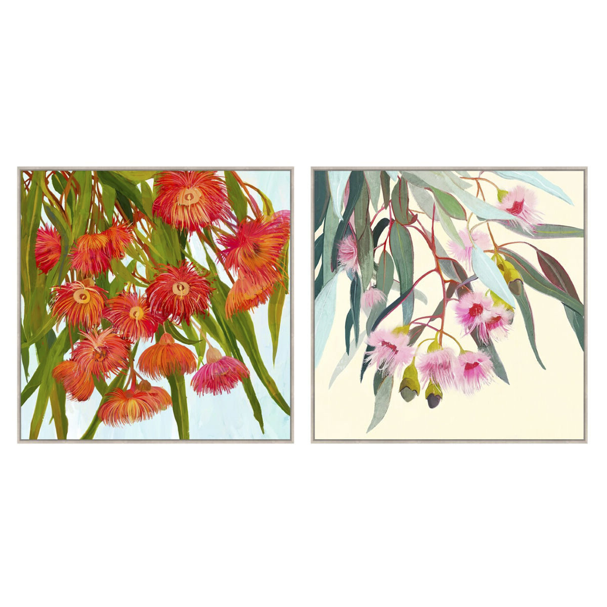 Lienzo Home ESPRIT Amarillo Azul Flores Shabby Chic 100 x 4 x 100 cm (2 Unidades) 1 S3061838_0