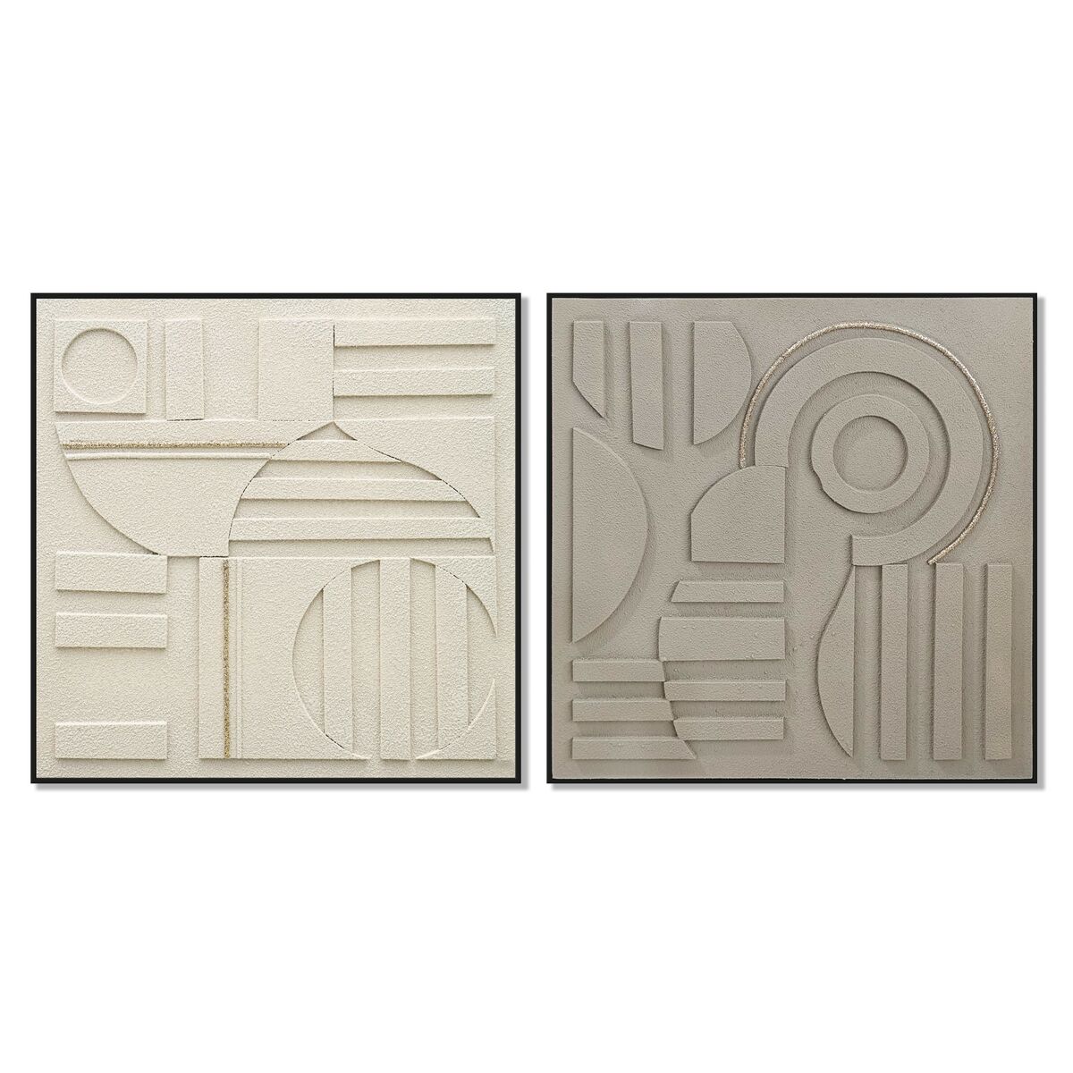 Lienzo Home ESPRIT Marrón Beige Moderno Urbano 102 x 4,5 x 102 cm (2 Unidades) 1 S3061858_0