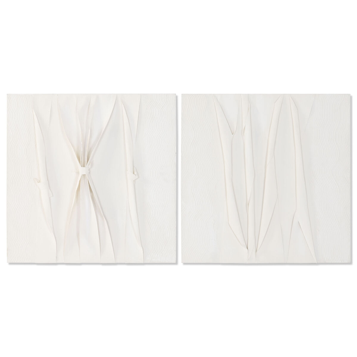Lienzo Home ESPRIT Blanco Abstracto Escandinavo 60 x 3,5 x 60 cm (2 Unidades) 1 S3062117_0