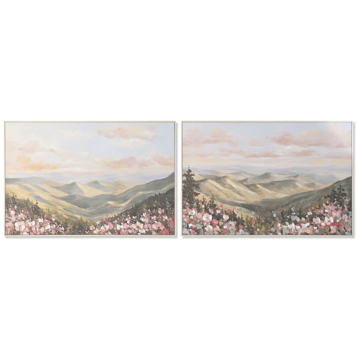 Lienzo Home ESPRIT Azul Verde Montaña 120 x 3,5 x 80 cm (2 Unidades) 1 S3062126_0