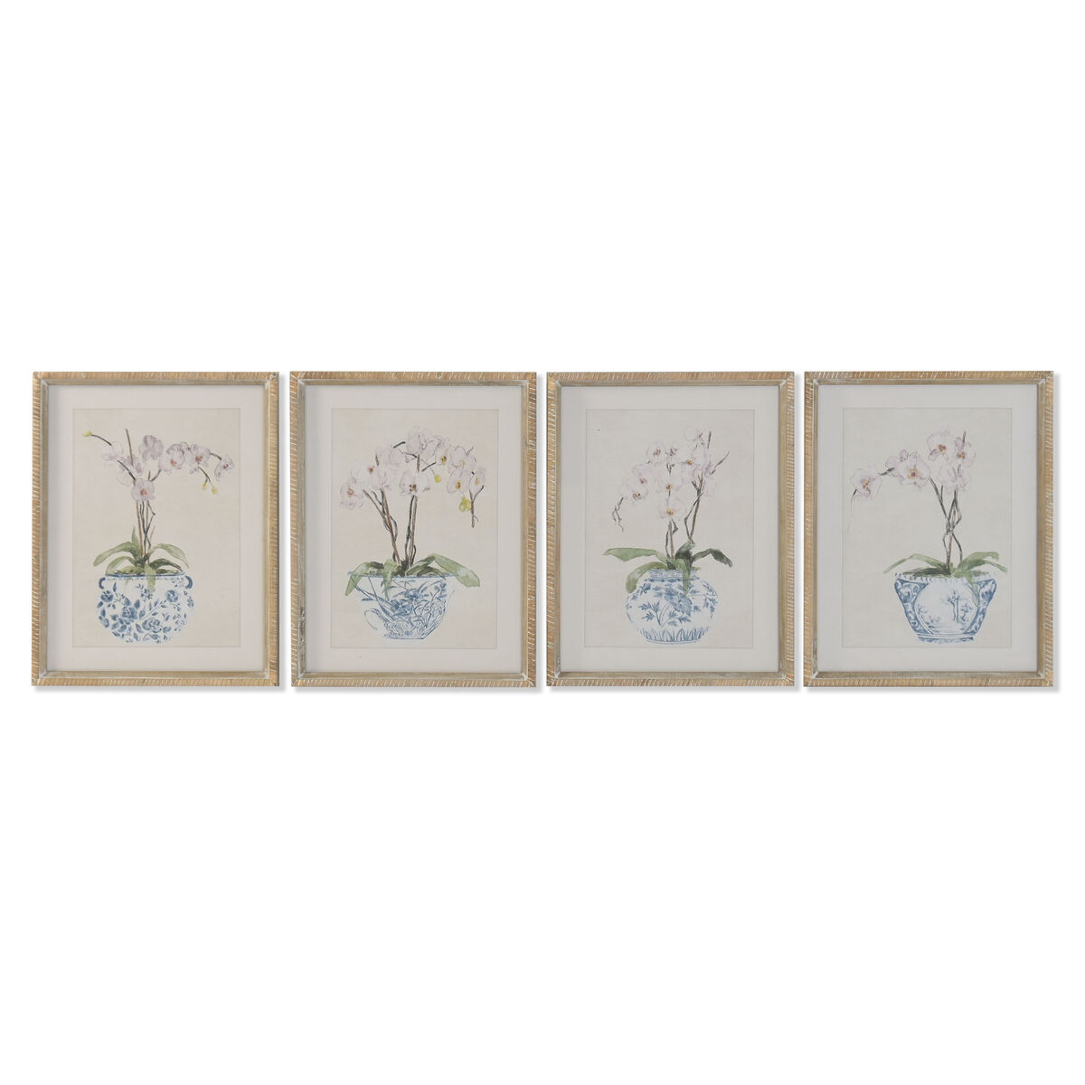 Cuadro Home ESPRIT Cristal Abeto 35 x 2,5 x 45 cm (4 Unidades) 1 S3062607_0