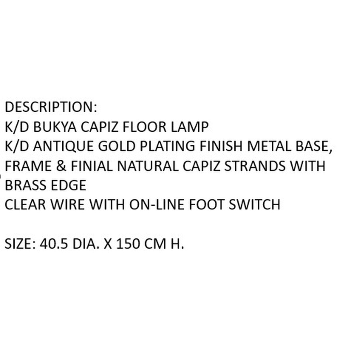 Lámpara de Pie Home ESPRIT Beige Dorado 220 V 40 x 40 x 153 cm 6 S3062644_5