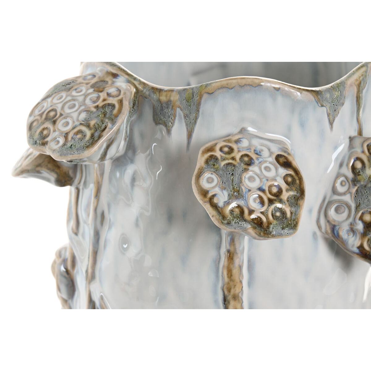 Jarrón Home ESPRIT Azul Blanco Cerámica 27 x 27 x 35 cm 2 S3062259_1