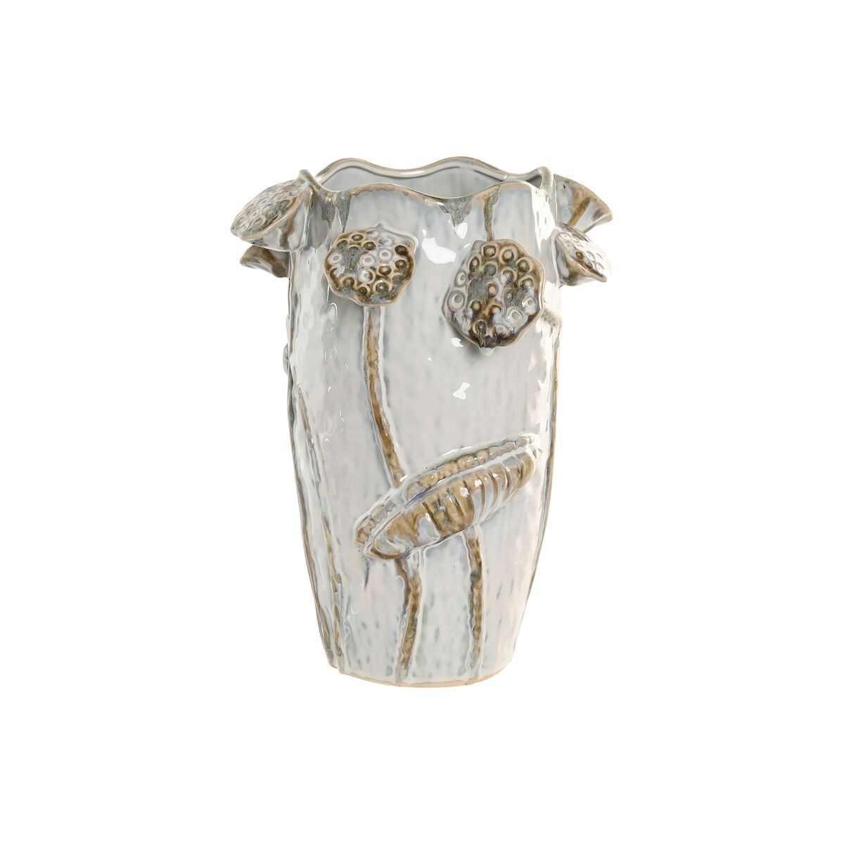 Jarrón Home ESPRIT Azul Blanco Cerámica 27 x 27 x 35 cm 1 S3062259_0