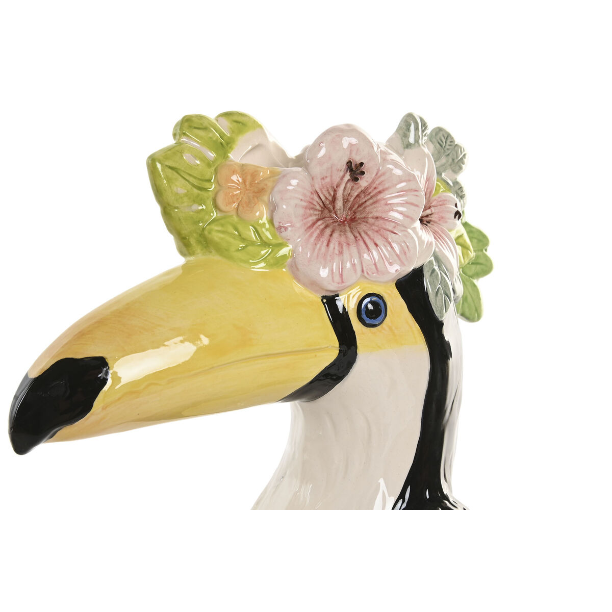 Jarrón Home ESPRIT Amarillo Negro Cerámica Tropical 19 X 10 X 25 CM 2 S3063144_1