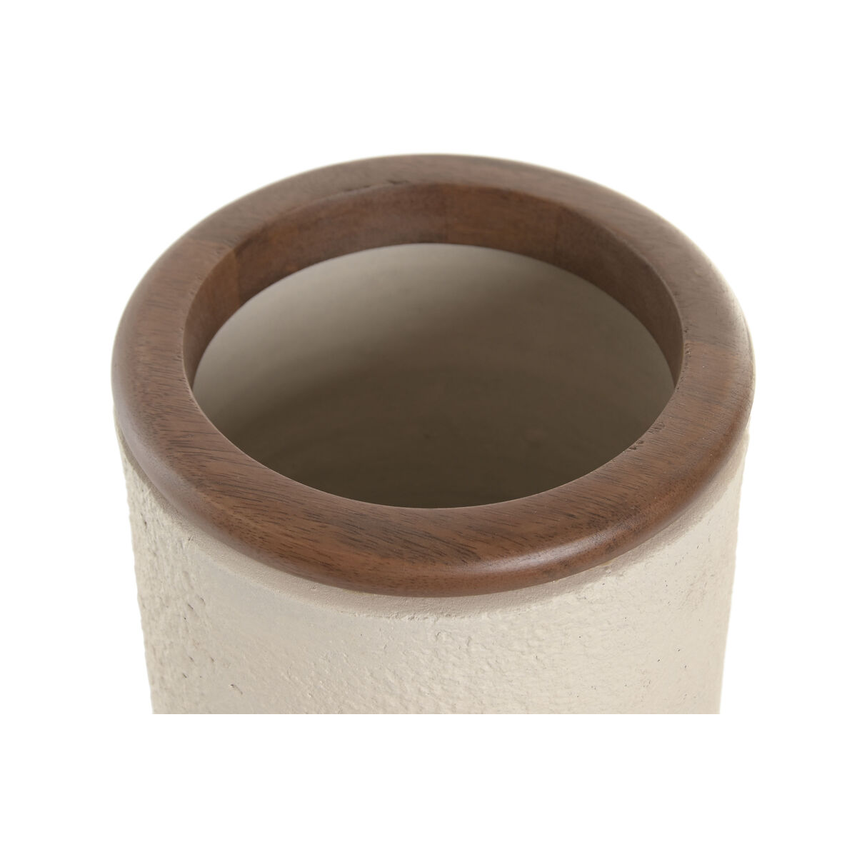 Jarrón Home ESPRIT Marrón Beige Terracota Madera de mango 16 x 16 x 40 cm 2 S3062784_1