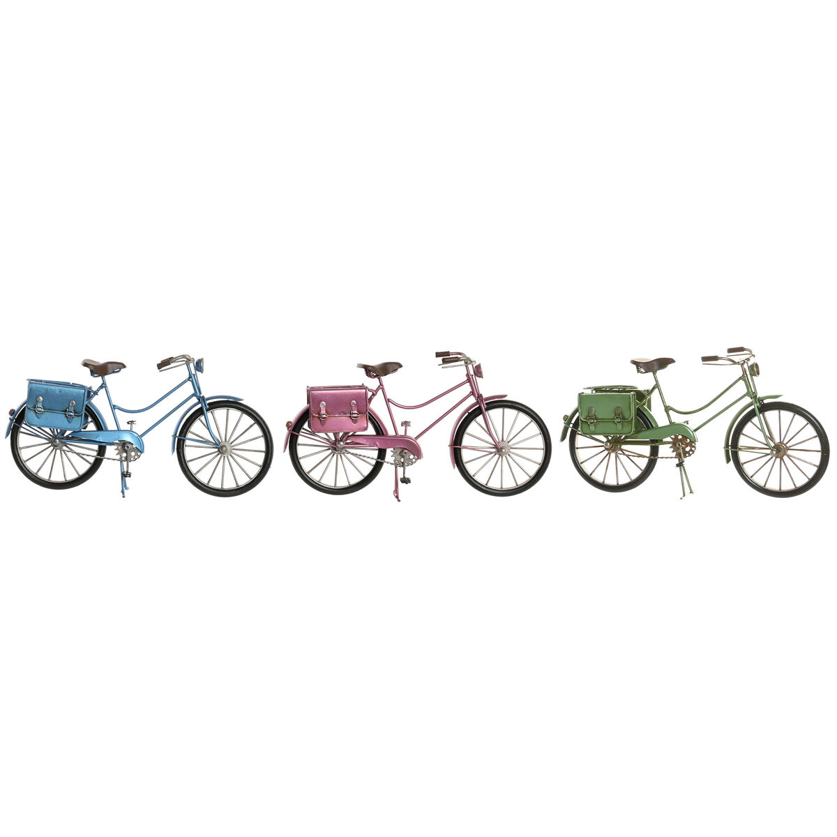 Figura Decorativa Home ESPRIT Azul Rojo Verde Rosa Bicicleta Vintage 30 x 9 x 15 cm (3 Unidades) 1 S3062056_0