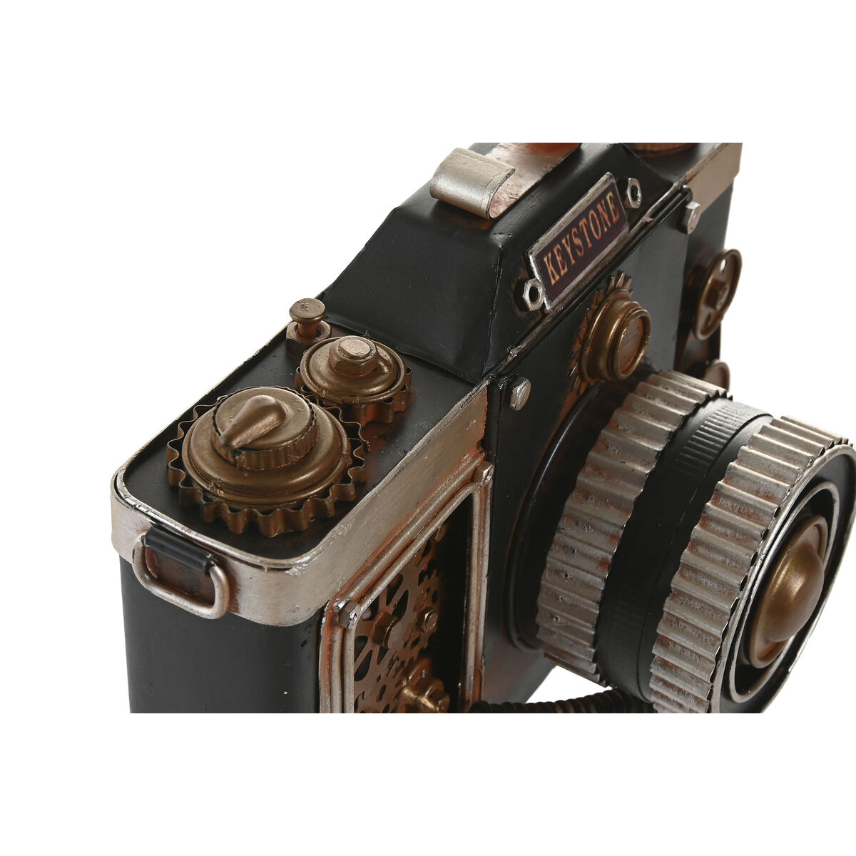 Figura Decorativa Home ESPRIT Negro Dorado Cámara Vintage 23 X 11 X 15,5 CM 2 S3062062_1