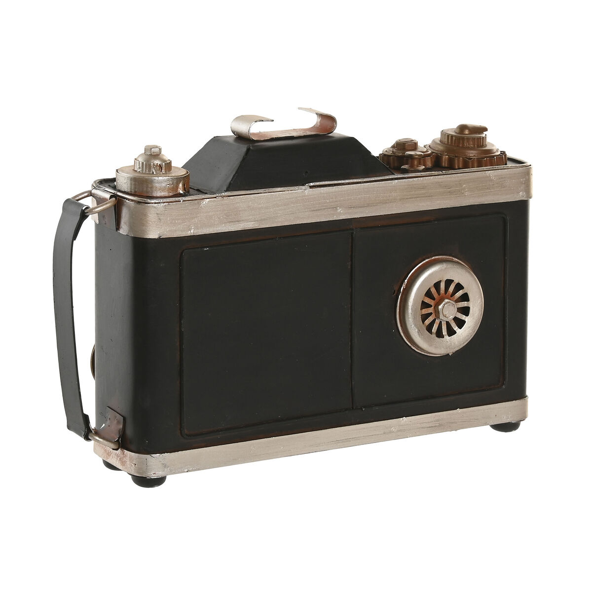 Figura Decorativa Home ESPRIT Negro Dorado Cámara Vintage 23 X 11 X 15,5 CM 3 S3062062_2