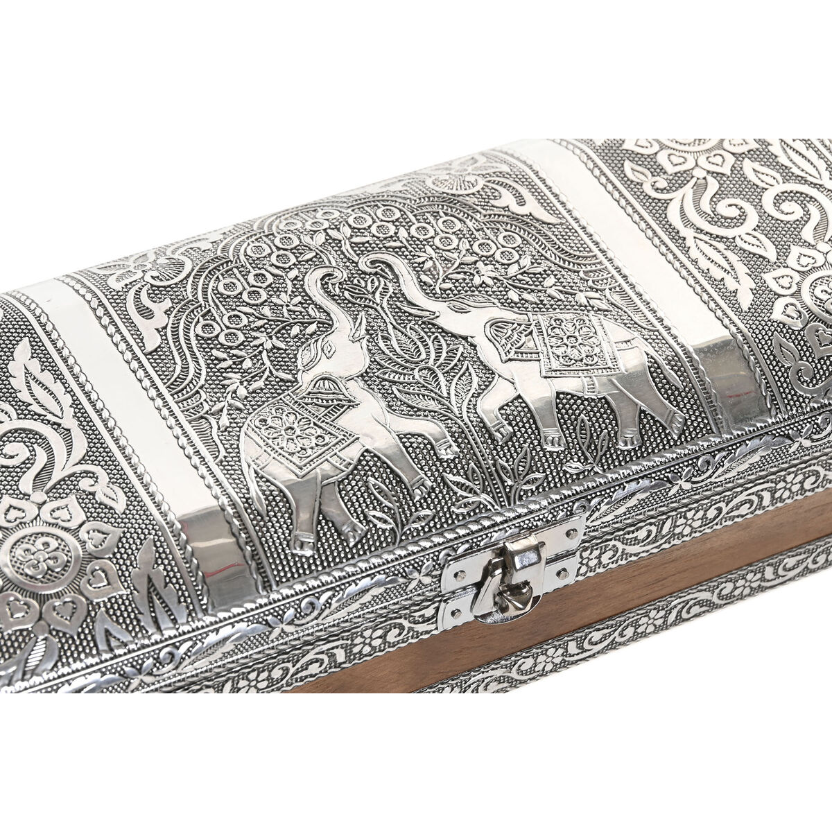 Caja-Joyero Home ESPRIT Plateado Natural Madera Aluminio 22,5 x 10 x 6,5 cm 4 S3062271_3