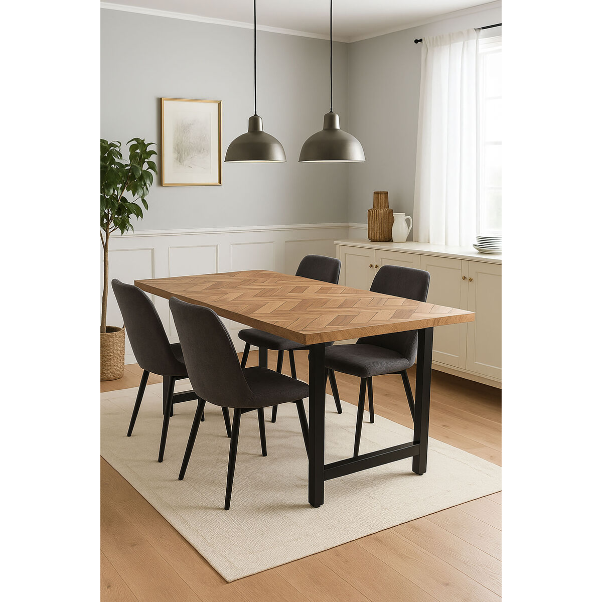 Mesa de Comedor Home ESPRIT Metal Madera de acacia 180 x 90 x 76 cm 1 S3062697_0