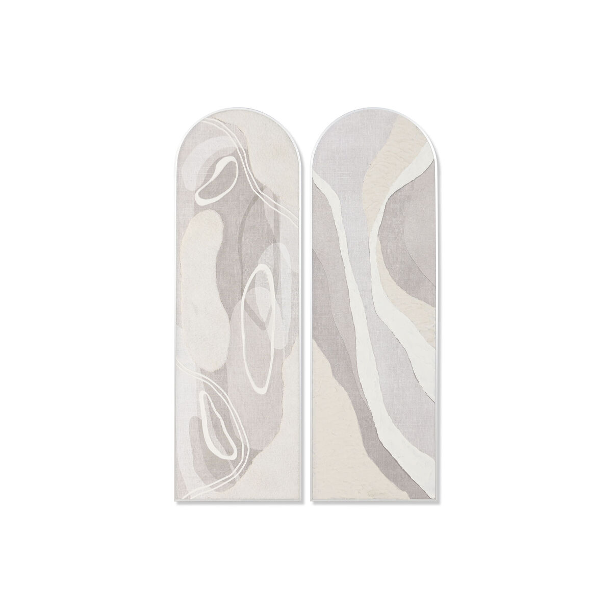 Lienzo Home ESPRIT Blanco Beige Abstracto Urbano 52 X 4 X 167 CM 53 X 4 X 168 CM (2 Unidades) 1 S3062384_0