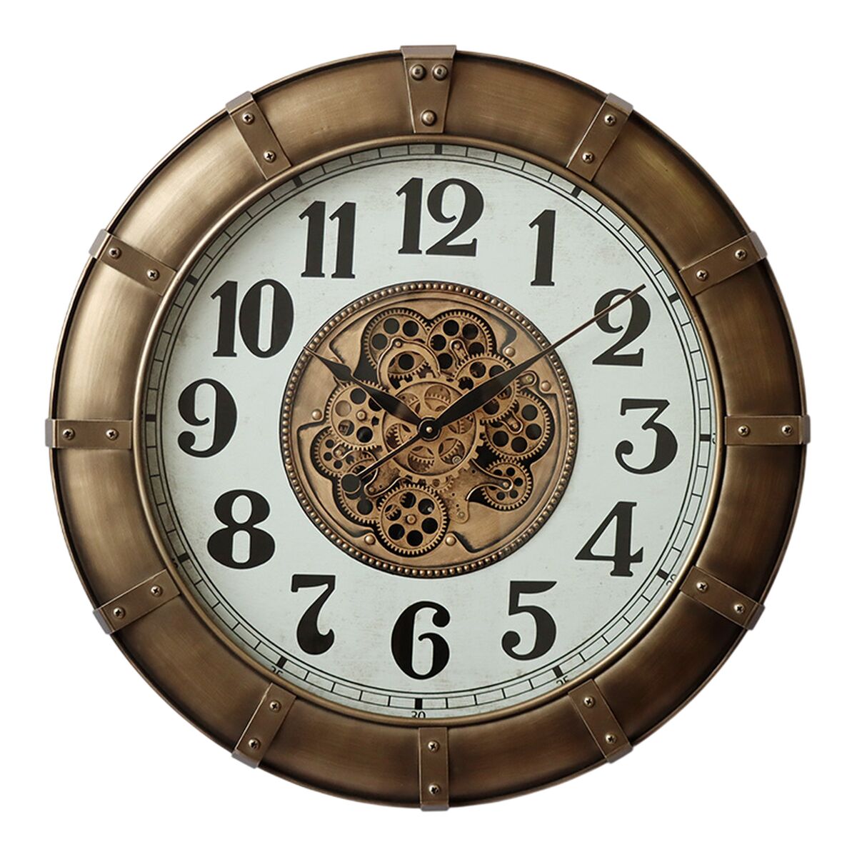 Reloj de Pared Home ESPRIT Dorado Cristal Hierro Loft 80 x 9,5 x 80 cm 1 S3062481_0